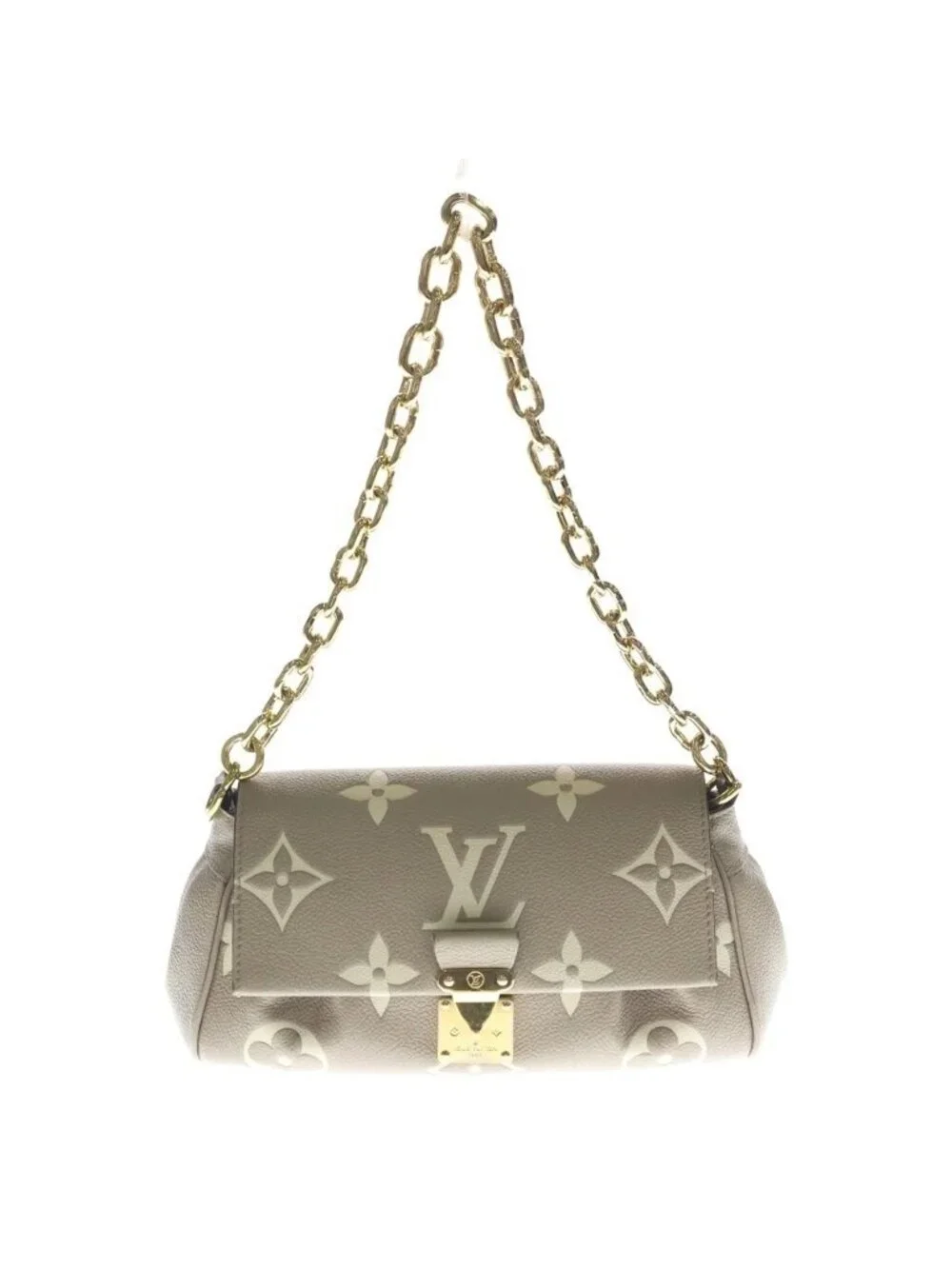 Louis Vuitton Monogram Empreinte Favorite Shoulder Bag Chain Tourtorail Cream